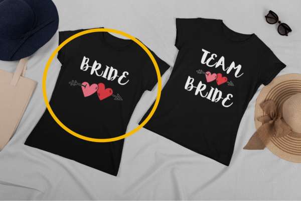 Bride, Team Bride Heart 1 fekete póló 1