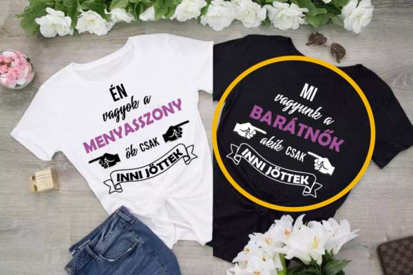 Mi csak inni jöttünk fekete póló