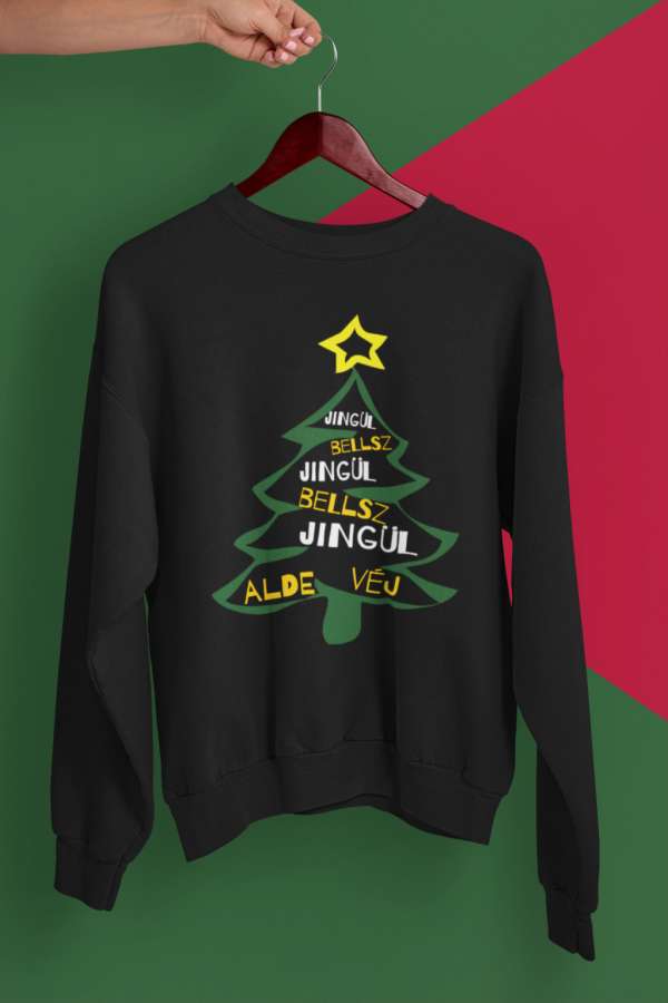 Karácsonyi pulóver fekete - Jingle Bells