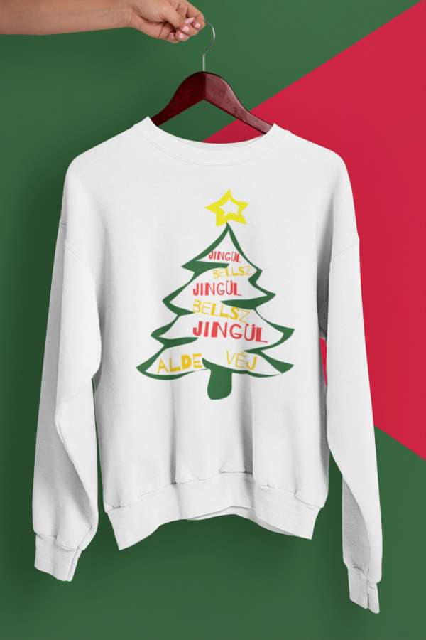 Karácsonyi pulóver fehér - Jingle Bells