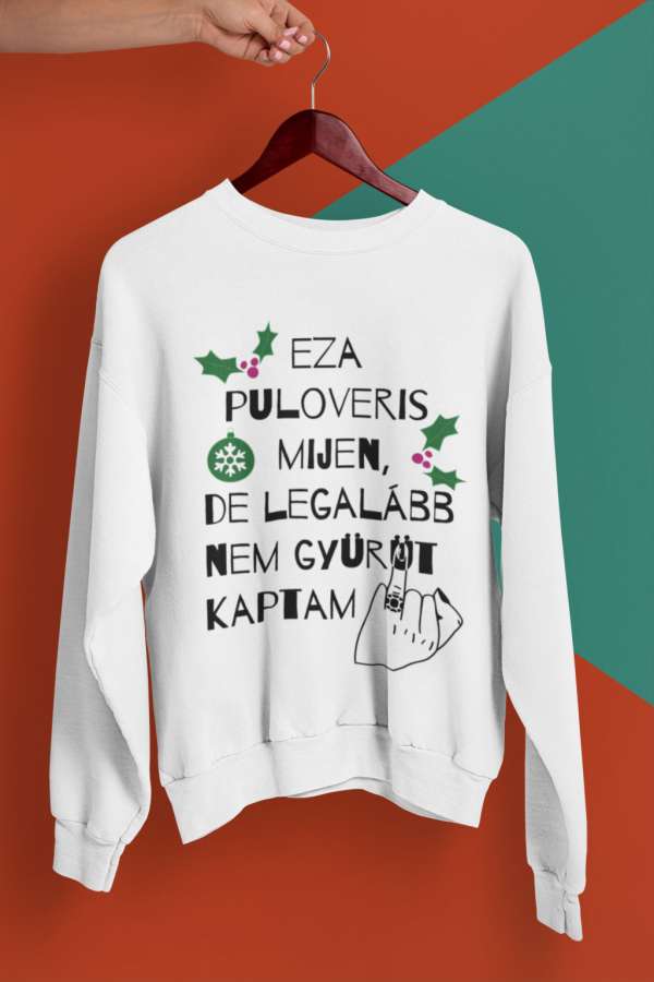 Karácsonyi pulóver fehér - Legalább nem gyűrű
