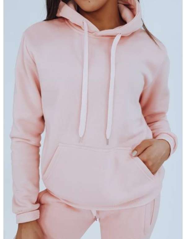 Női kapucnis pulóver BASIC rózsaszín BY0284