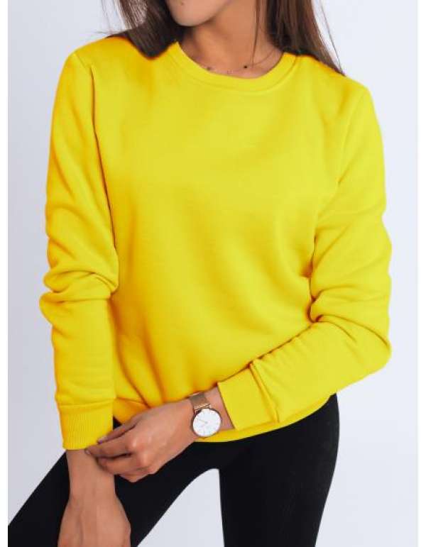 Női pulóver nyomtatás nélkül sárga FASHION