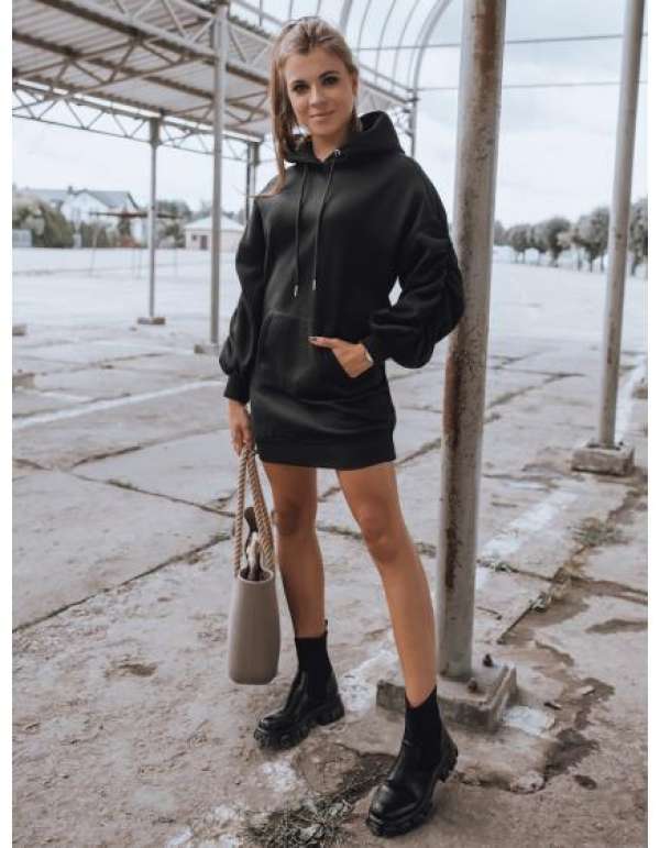 Női EASSY Sweatshirt ruha fekete