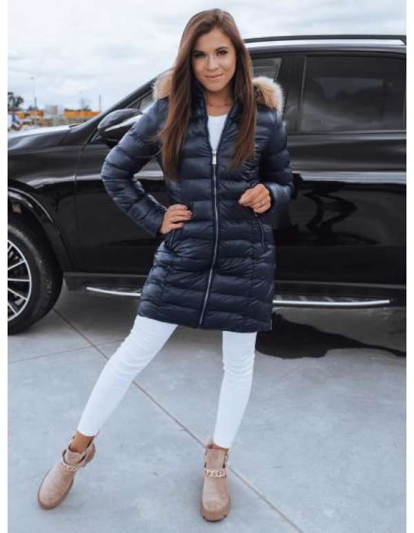 Női téli steppelt kabát REBECCA kék