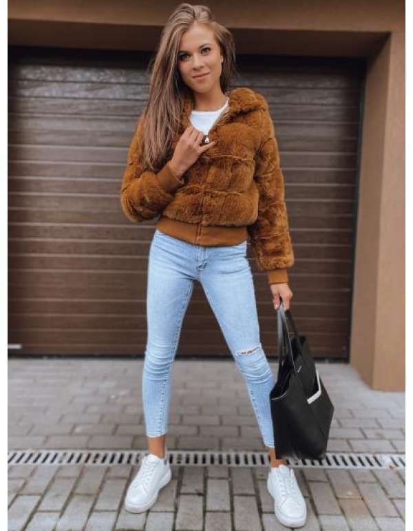 Női téli kabát kapucnival FERNANDA barna