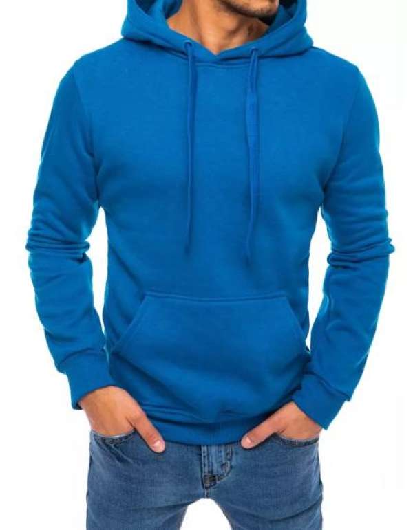 Férfi szabadidős kapucnis pulóver kék