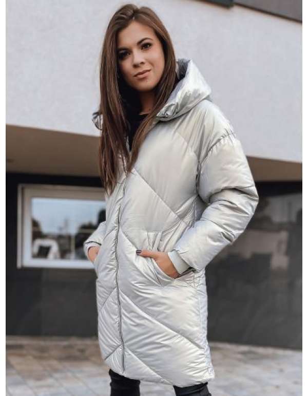 Női téli parka kapucnival MAGGIE silver