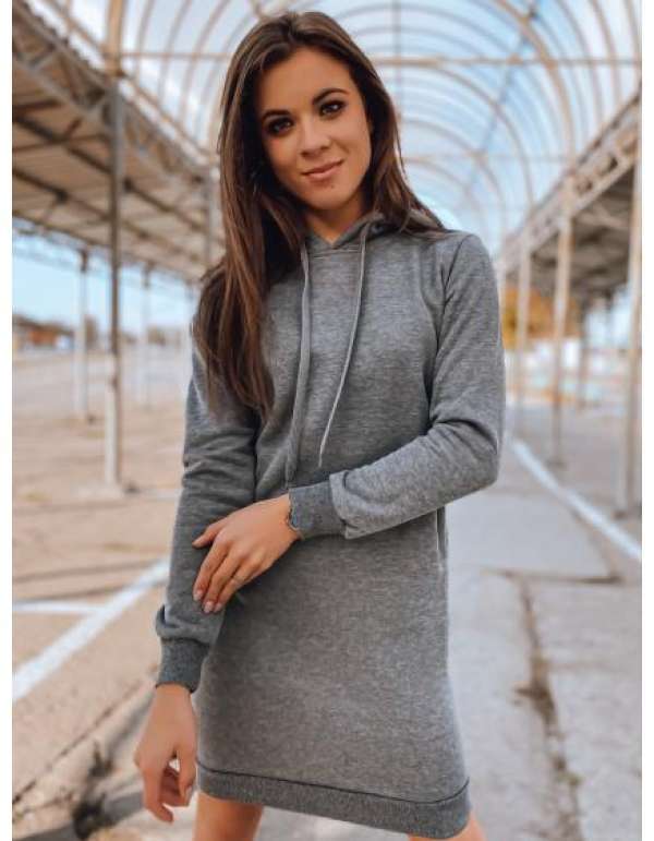 Női elegáns kapucnis ruha GARNET sötét szürke