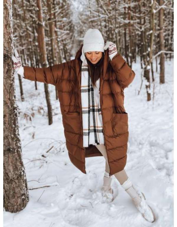 Női téli hosszú kabát ANNIKA bézs