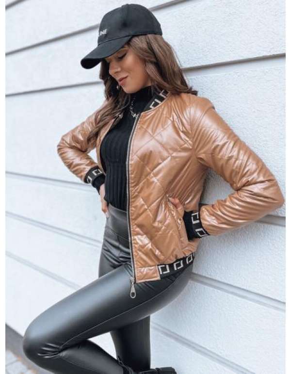 Női steppelt kabát BASEBALL bézs