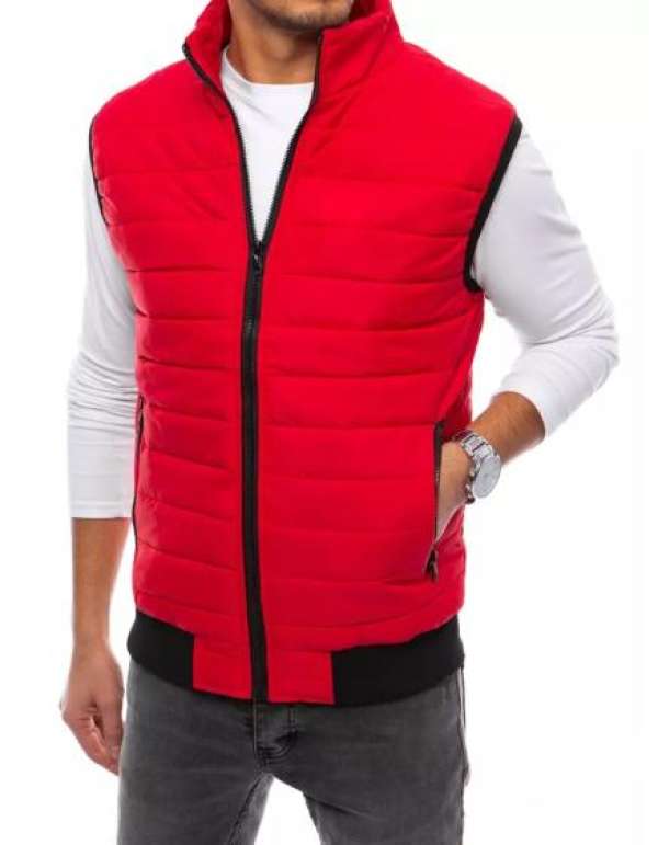 Férfi steppelt mellény MILA piros