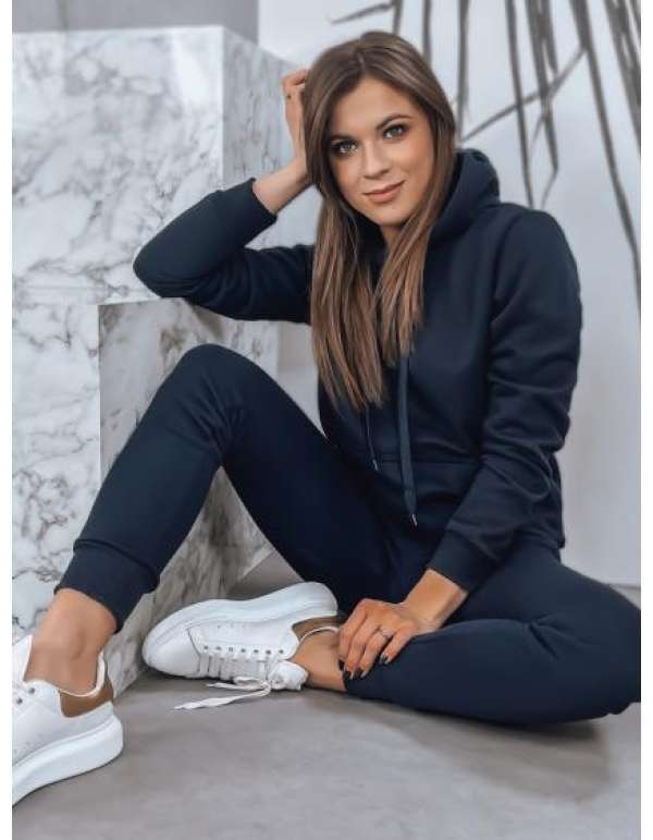 Női kapucnis pulóver BASIC sötétkék