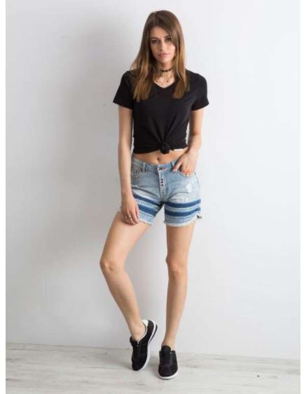 Női farmer rövidnadrág kopottas EFE kék