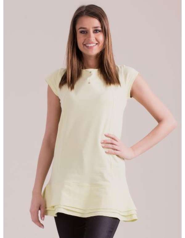 Női tunika réteges fodrokkal JENA élénk sárga