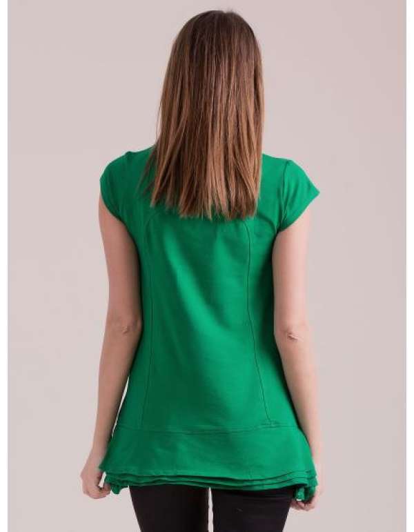Női tunika réteges fodrokkal PRIA zöld