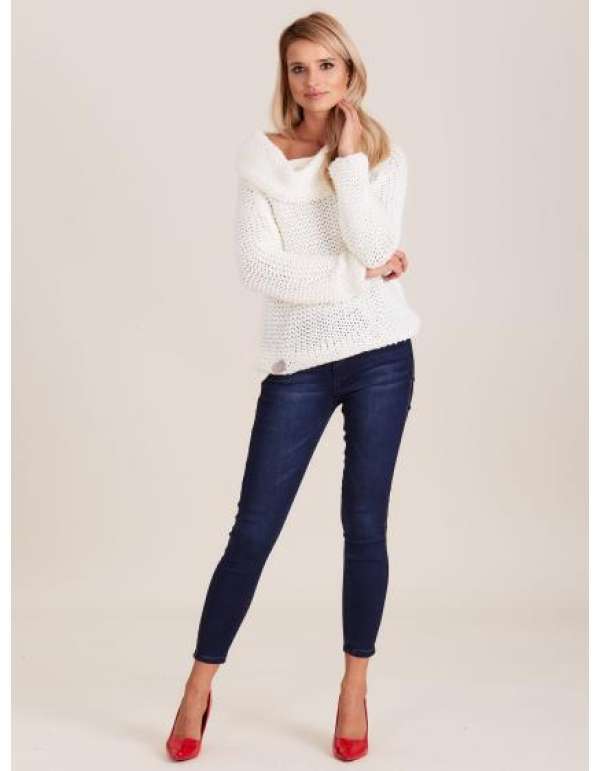 Női farmernadrág derékpántos OKIRI sötétkék