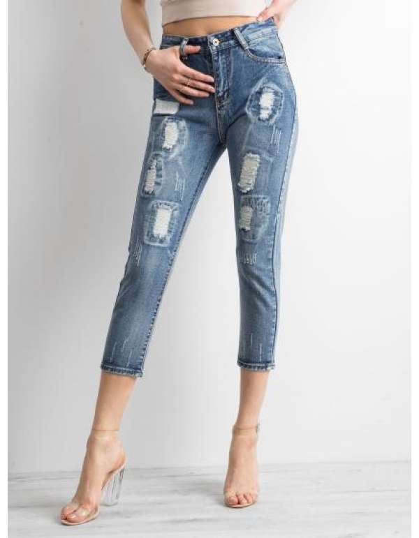 Női szakadt farmer szakadt hatású MILA kék