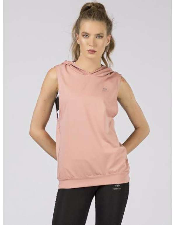 Női kapucnis pulóver TOMMY LIFE rózsaszín