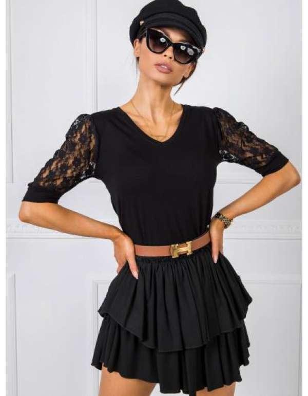 Női blúz Angel RUE PARIS fekete