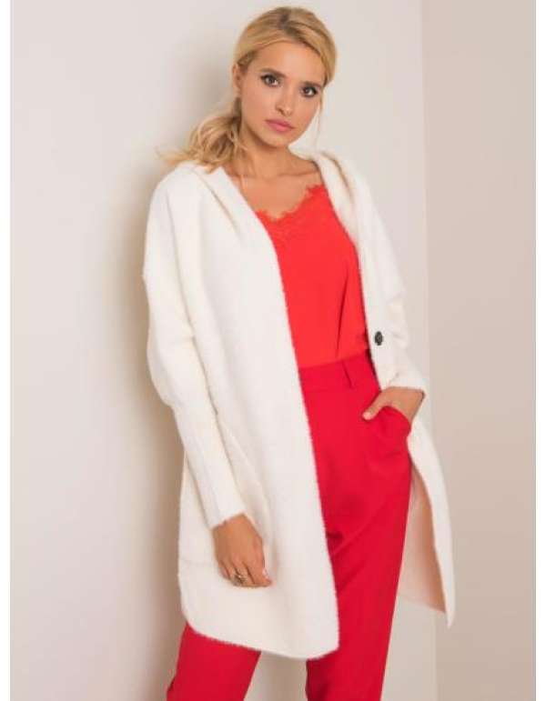 Női alpakka kabát CAROLYN ekrü színű