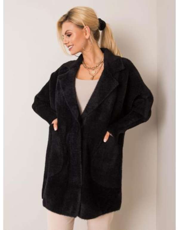 Női alpakka kabát NORA Fekete