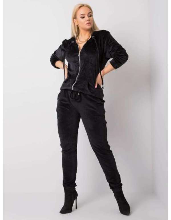 Női bársony plus size szett MICHELL fekete