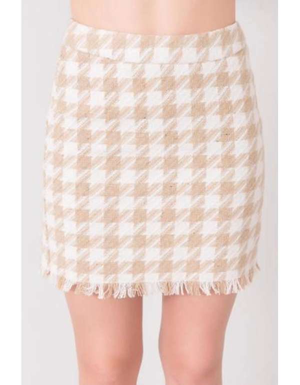 Női mini szoknya BSL bézs és fehér