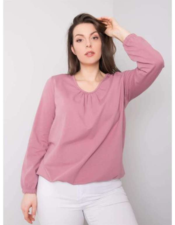 Női hosszú ujjú blúz plus size HAILEY sötét rózsaszín