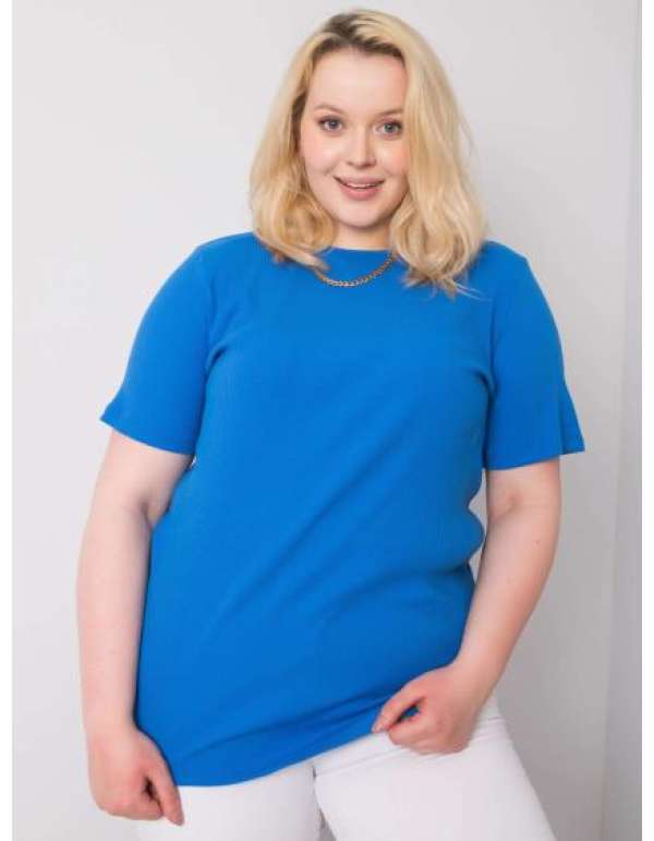 Női plus size csíkos blúz STELLAkék