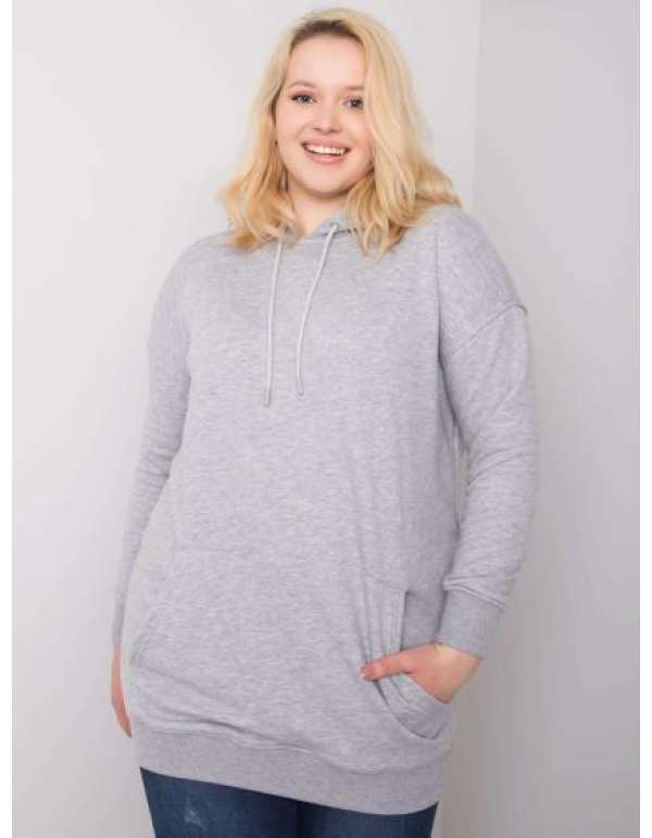 Női kapucnis pulóver plus size LUNA szürke