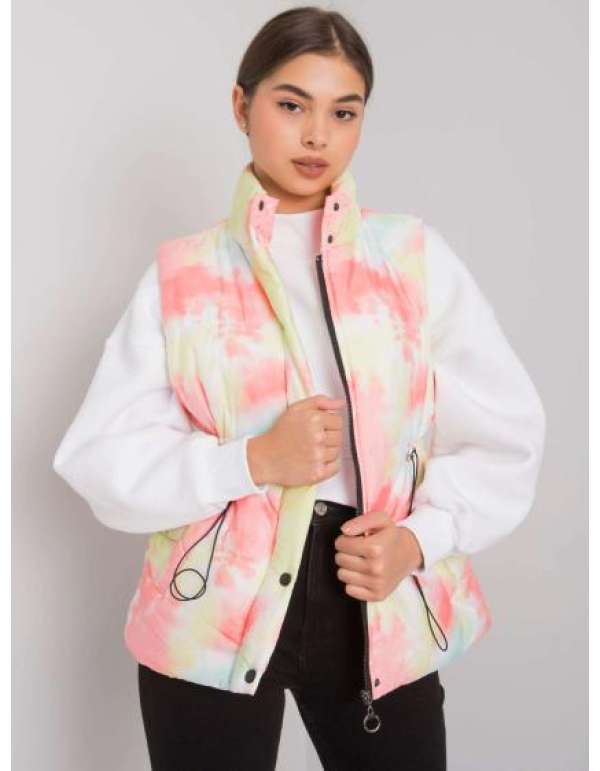 Női bordázott mellény LOIE sárga-narancs