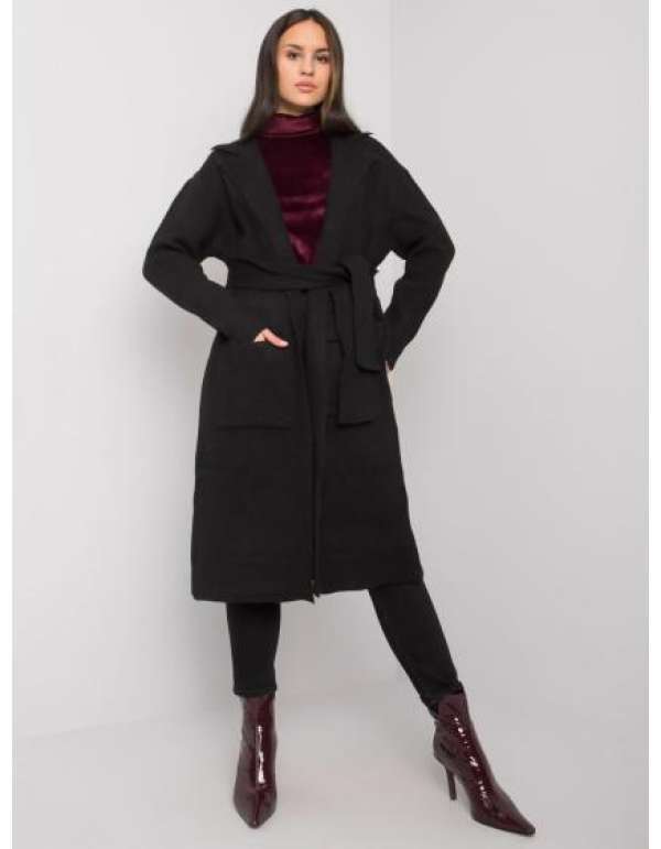 Cordie RUE PARIS fekete női kardigán nyakkendővel