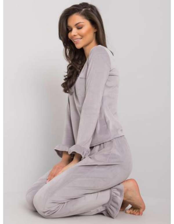 Női bársony pizsama nadrággal Camille RUE PARIS szürke