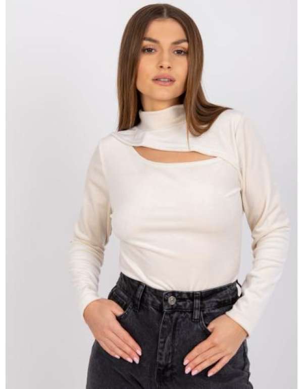 Bézs bársony női hosszú ujjú blúz Kigali
