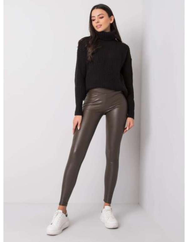 Briana RUE PARIS női leggings sötét khakiszínű