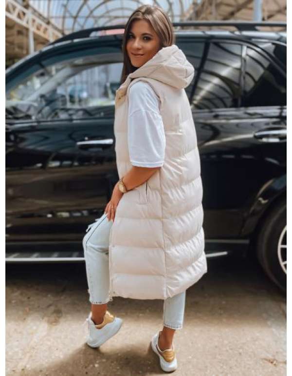 Női steppelt mellény ELLA khaki színben