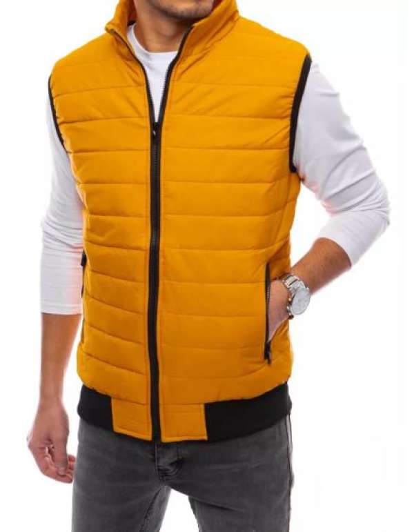 Férfi steppelt mellény MILA sötétsárga