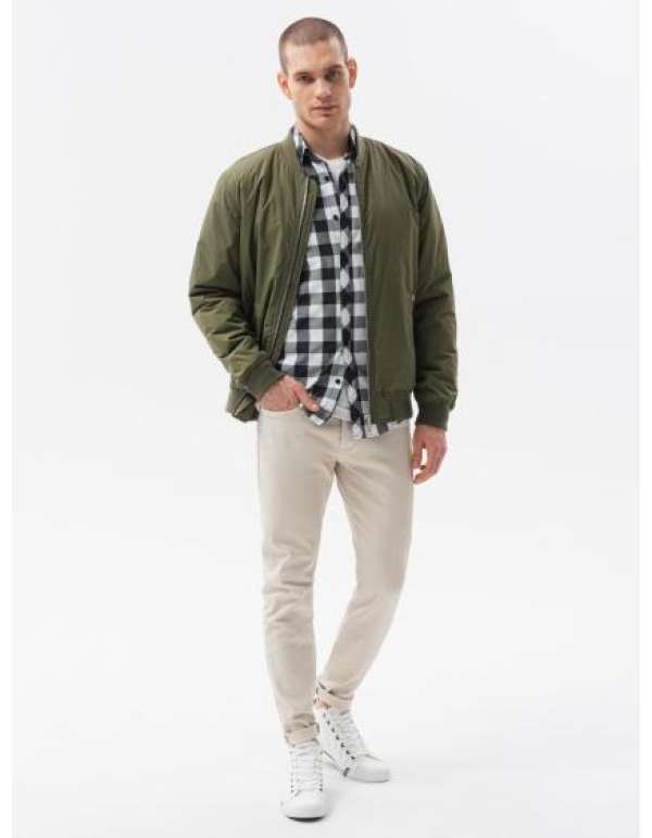Férfi steppelt dzseki RUSSEL olívazöld
