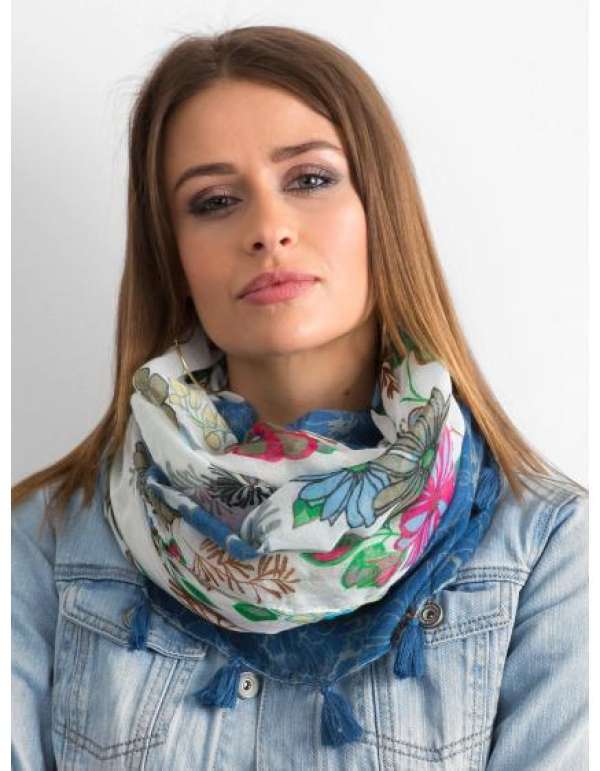 Női virágos sál ASHER kék