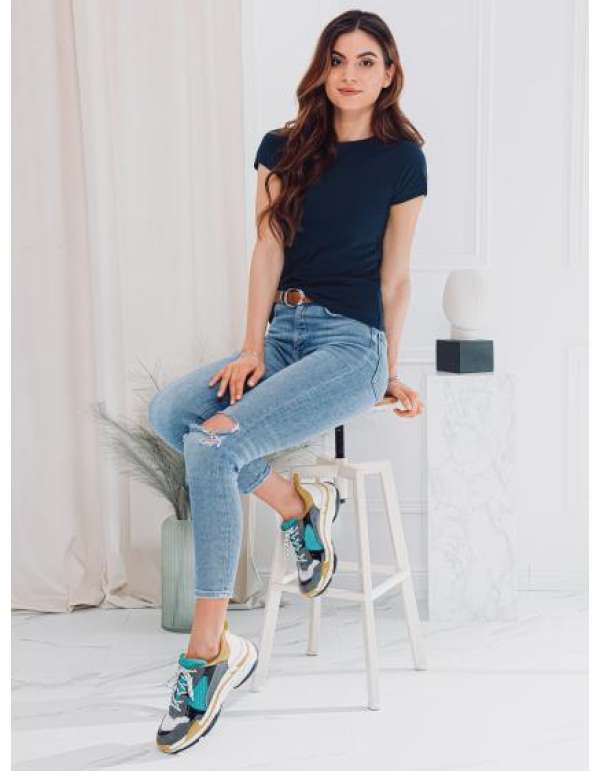 Női sima póló REXANA tengerészkék