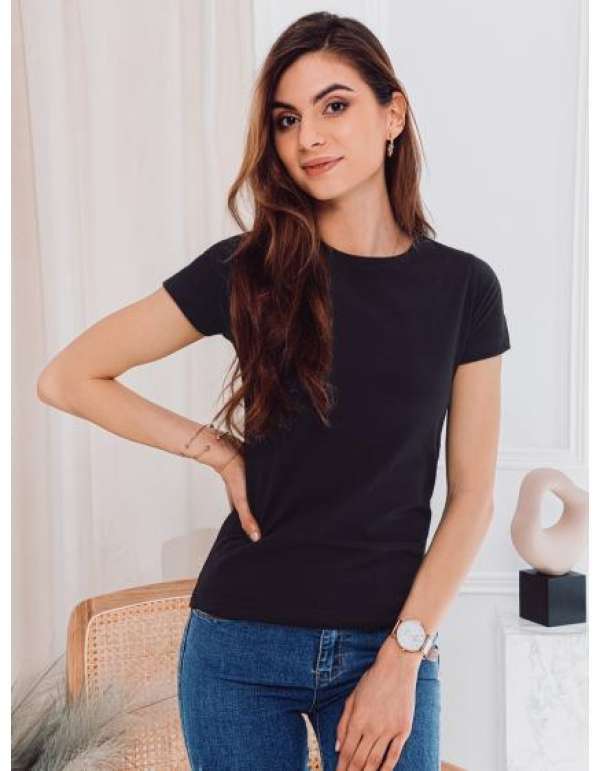 Női egyszínű póló PEONY fekete