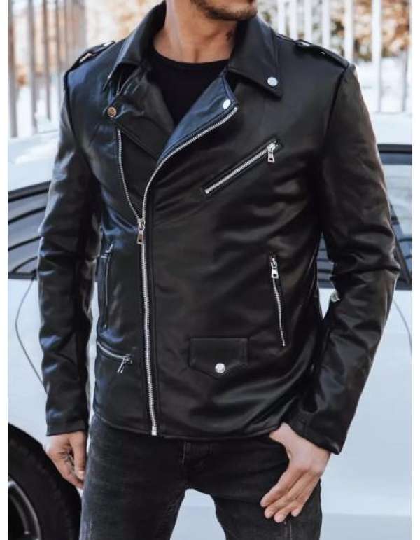 Férfi bőrdzseki TERESA fekete