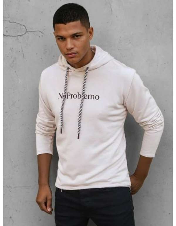 Férfi kapucnis pulóver NO PROBLEMO barna