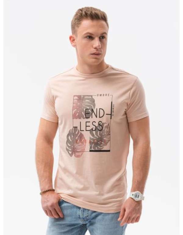 Férfi póló nyomtatott SKYLAR rózsaszínű