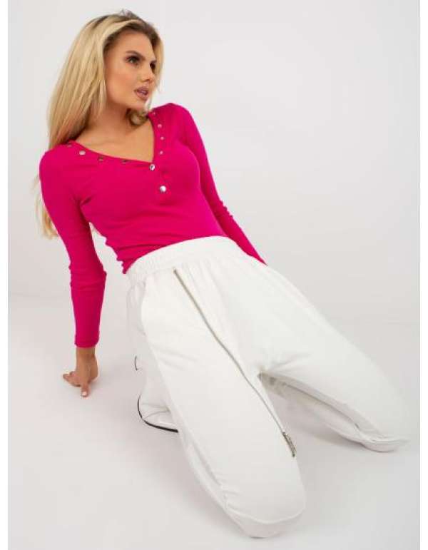 MONROE női cipzáras melegítőnadrág ekrü színű