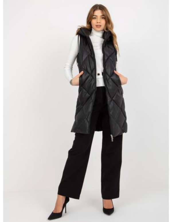 Női bőr mellény AFTON fekete