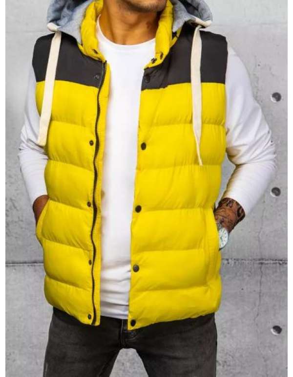 Férfi kapucnis mellény CRISS sárga