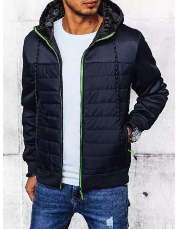 Férfi átmeneti steppelt kabát R02 sötétkék