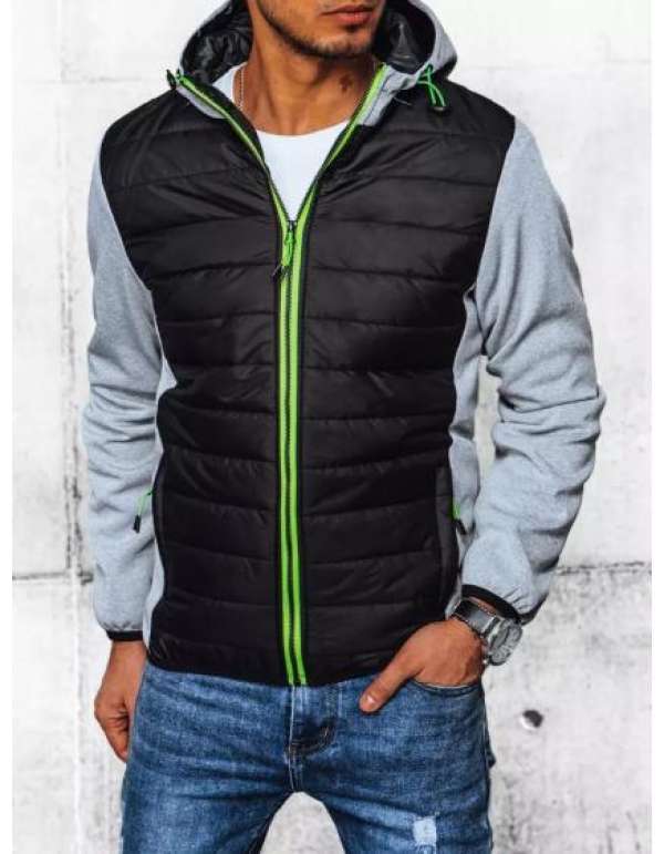 Férfi átmeneti steppelt kabát R07 szürke